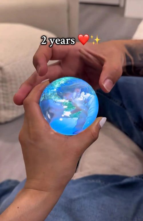 Glass Video Globe Memory Crystal Ball Video Player Playable Video Gift Sphere for Valentine’s Day Birthday and Christmas, Memory Orb