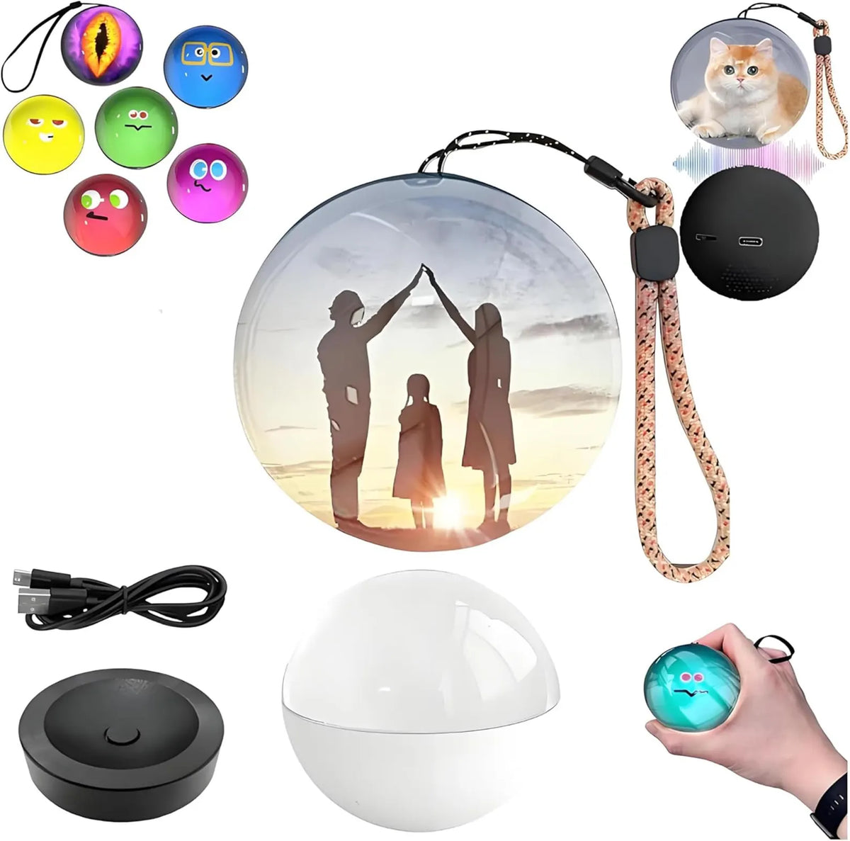 Glass Video Globe Memory Crystal Ball Video Player Playable Video Gift Sphere for Valentine’s Day Birthday and Christmas, Memory Orb